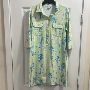 Persifor - Green and Blue Floral  Dress LG